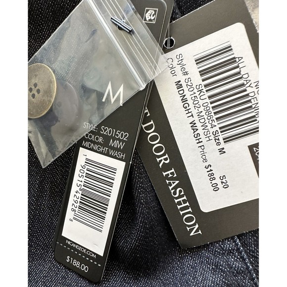 NIC+ZOE Womens Black M Denim Blazer Asymmetrical Button Jean Jacket MSRP $188 - Picture 6 of 8